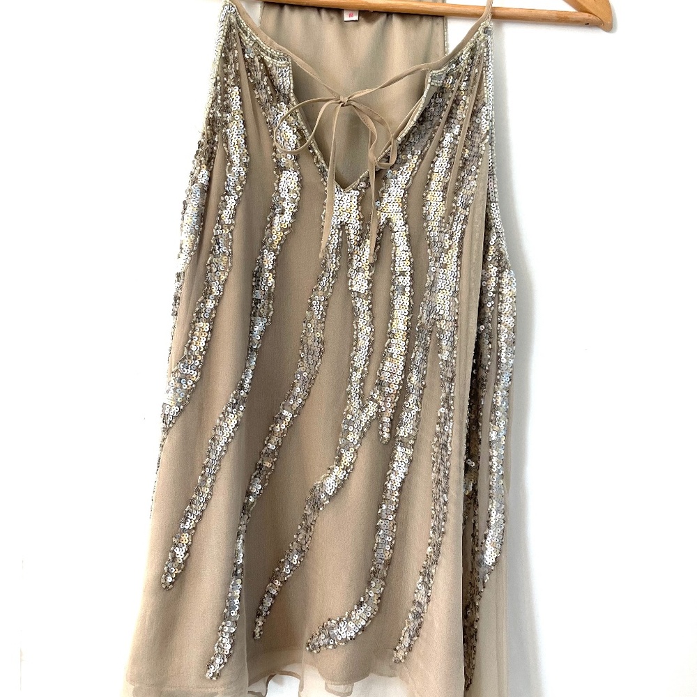 Parker Sequin Metallic Halter Top